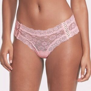 ‼️NWT‼️Victorias Secret Cheeky Lace Trim Sheer Pink Lilac Women's Panty Medium